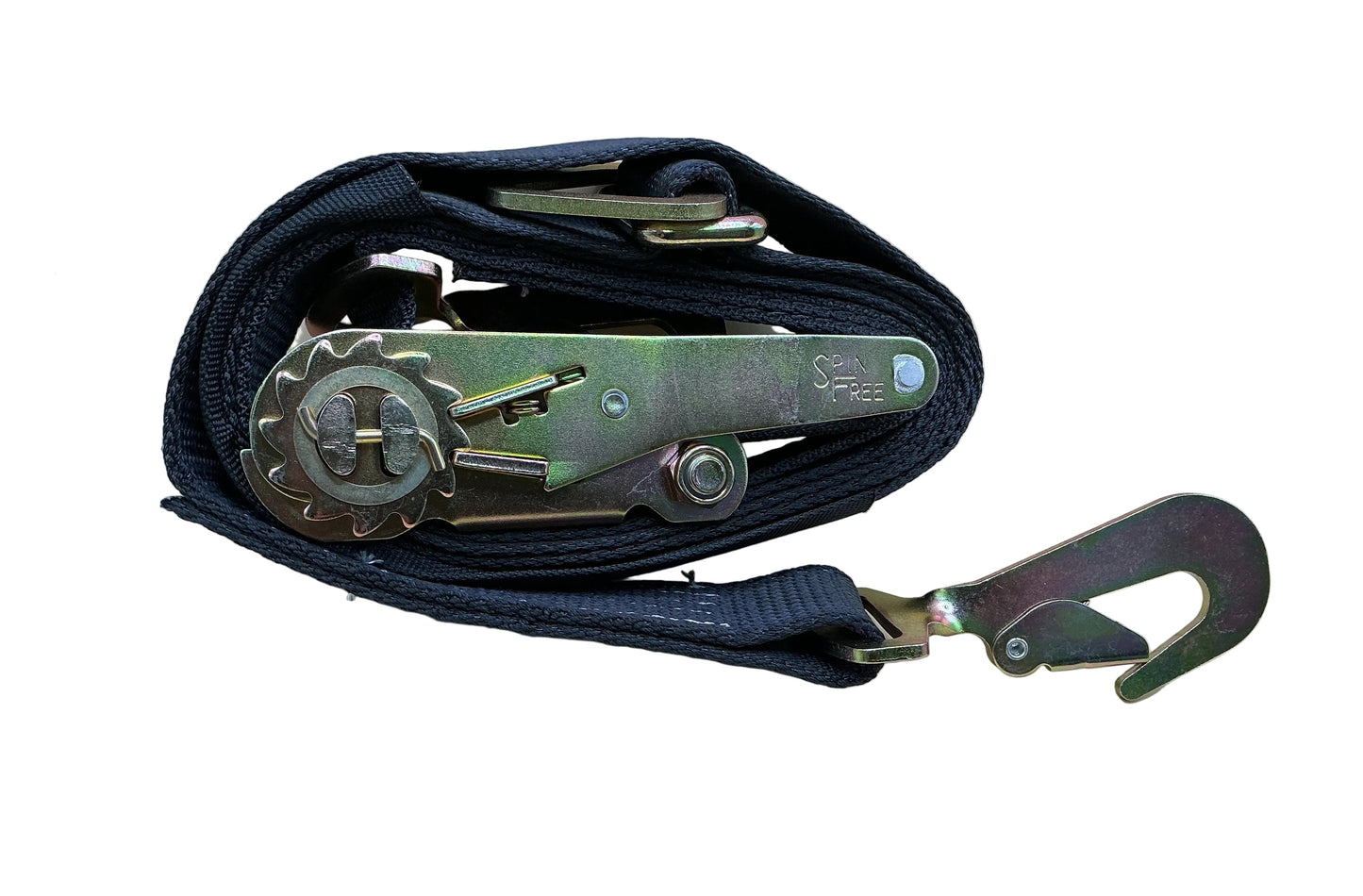 2"X30' SPIN FREE Combination Auto Ratchet Twisted Flat Snap Hook (black)