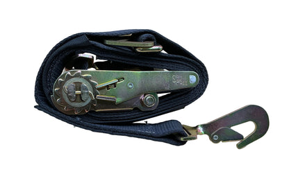 2"X30' SPIN FREE Combination Auto Ratchet Twisted Flat Snap Hook (black)