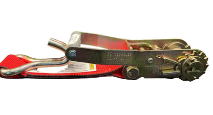 2"x 8' FIXED END RATCHET w/WIRE HOOK (RED WEB)