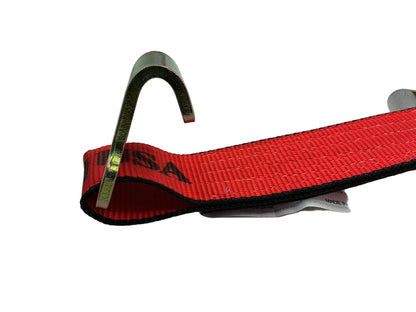2" RATCHET STRAP WITH FLAT HOOK 10k ON RED