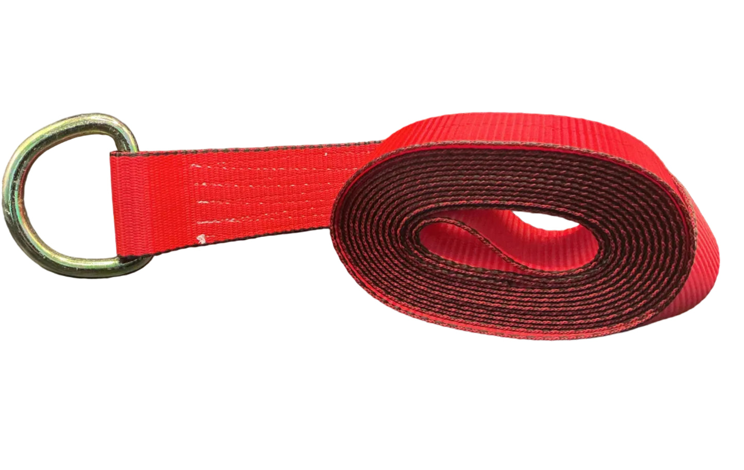 2"x 15' STRAP WITH ROUNDED D-RING W/CORDURA SLEEVE-RED