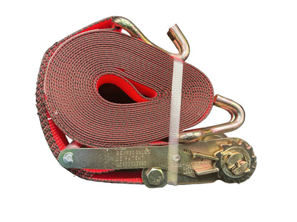 2" X 27' Spin Free Ratchet Strap Assy with Wire Hook (RED)