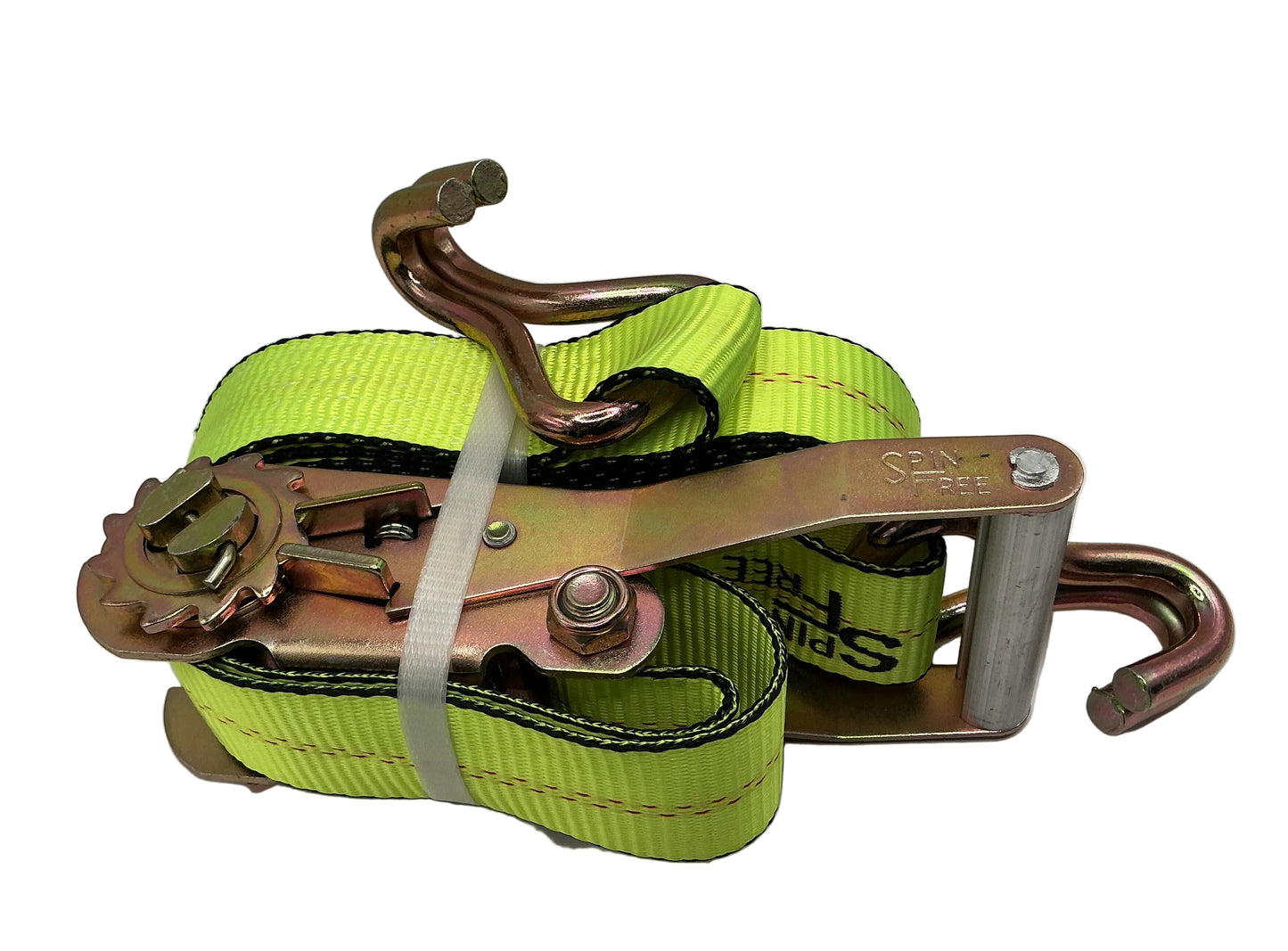2" x 16' Spin Free Ratchet Strap Assy with Wire Hook (High Viz)