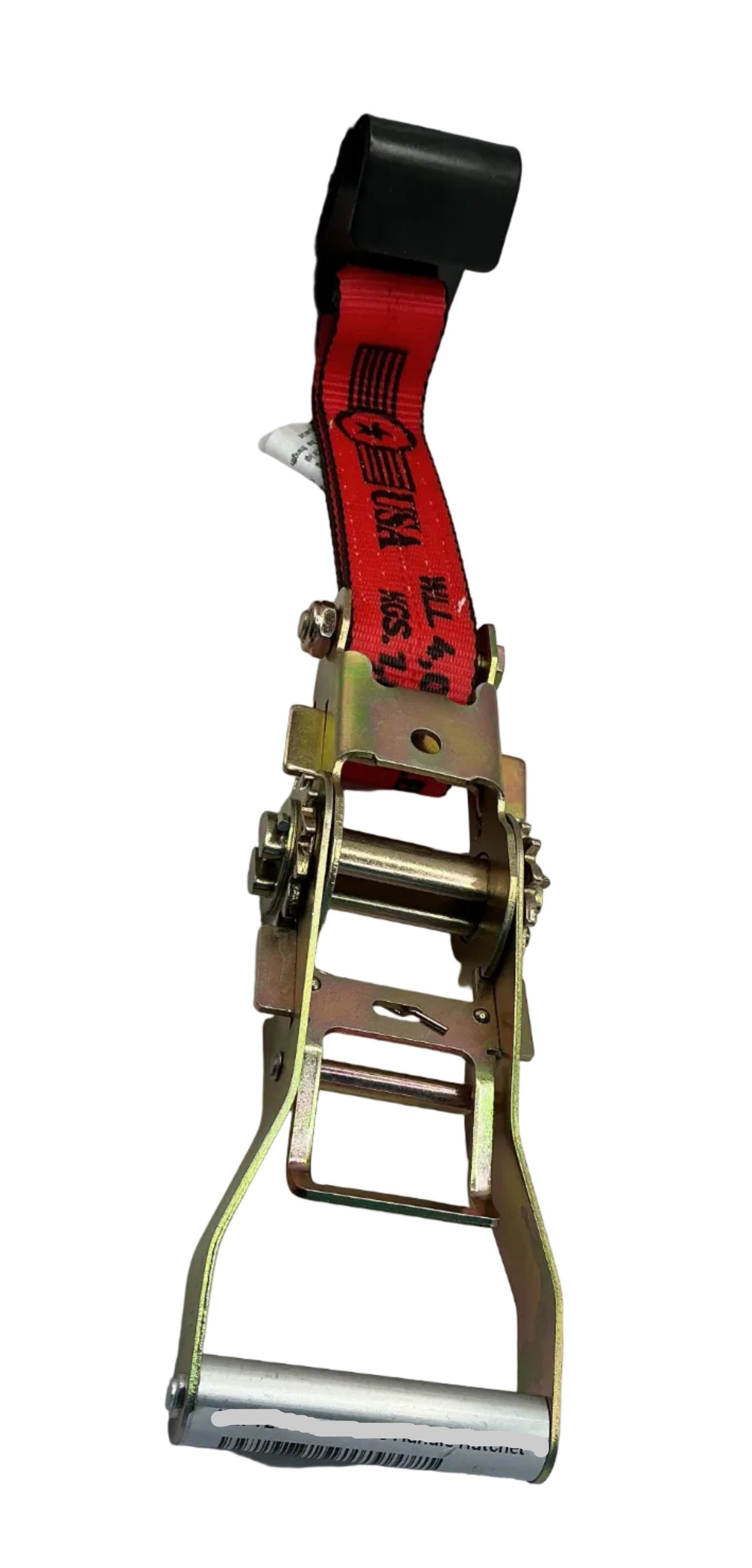 2"x 12" Short Wide Handle Ratchet strap (RED) w/Wire Hook