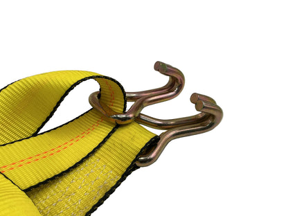 2"x10' SPIN FREE RATCHET STRAP WITH DOUBLE WIRE, HOOKS AND RUBBER BLOCKS