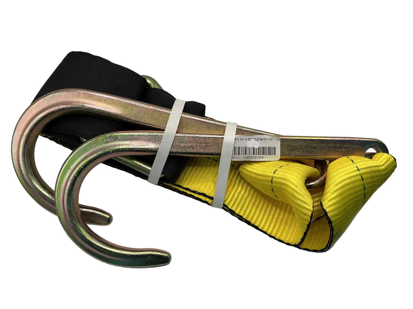 4"x 24' V-BRIDLE WITH 15" PLATED TOW HOOKS