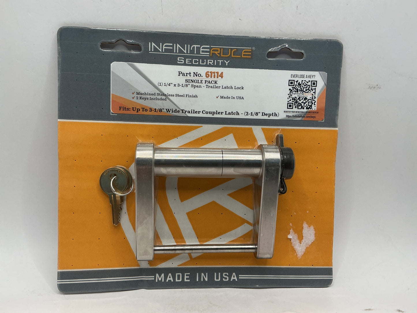 XL DEEP TRAILER LATCH LOCK FOR 3-1/8IN TRAILER COUPLER LATCH SS