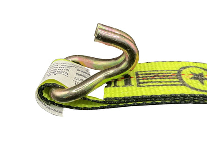 2"x12"Short Wide Handle Ratchet Fixed End w/Wire Hooks (High Viz)