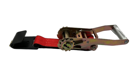 2"x 8" FIXED END RATCHET w/FLAT HOOK (RED WEB)
