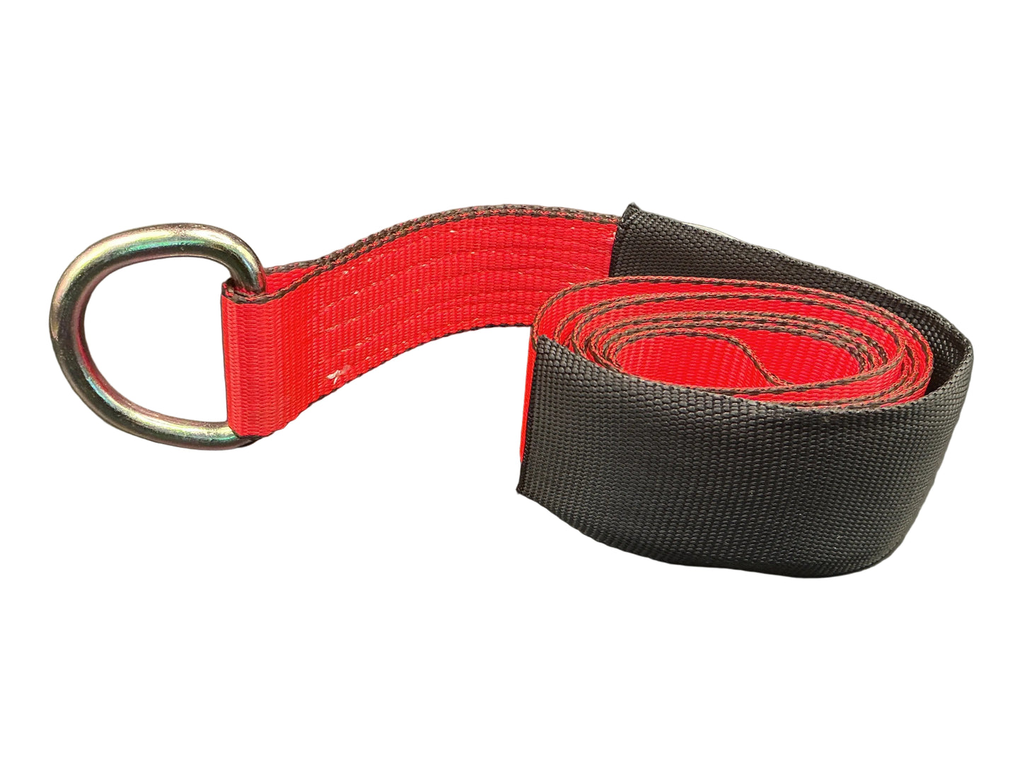 2"x 8' STRAP WITH ROUNDED D-RING W/CORDURA SLEEVE-RED