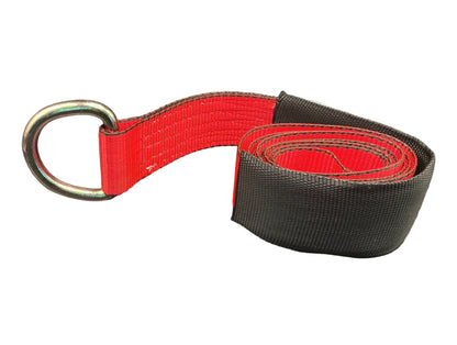 2"x 8' STRAP WITH ROUNDED D-RING W/CORDURA SLEEVE-RED
