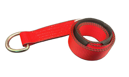 2"x12' Strap w/Round ed D-Ring (RED)