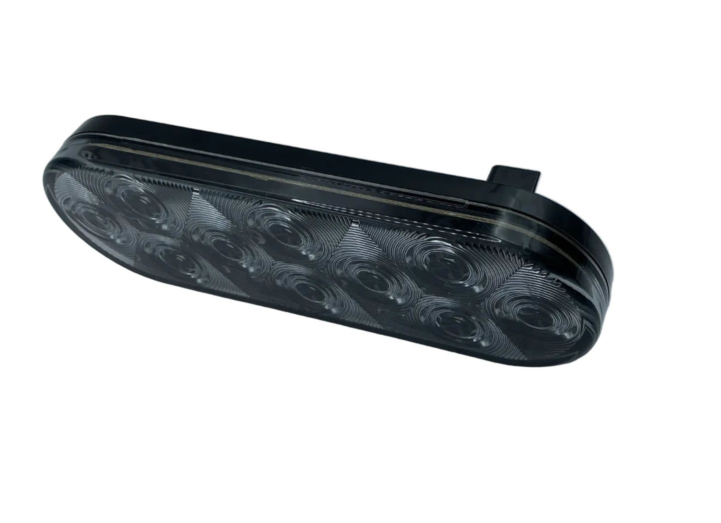 6" Oval LED Light Clear Red Smoke