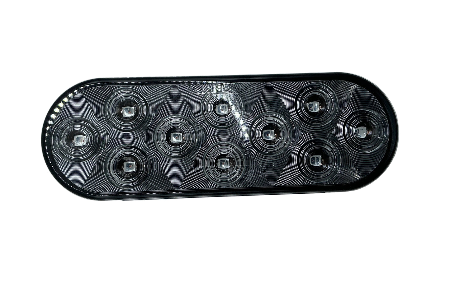 6" Oval LED Light Clear Red Smoke