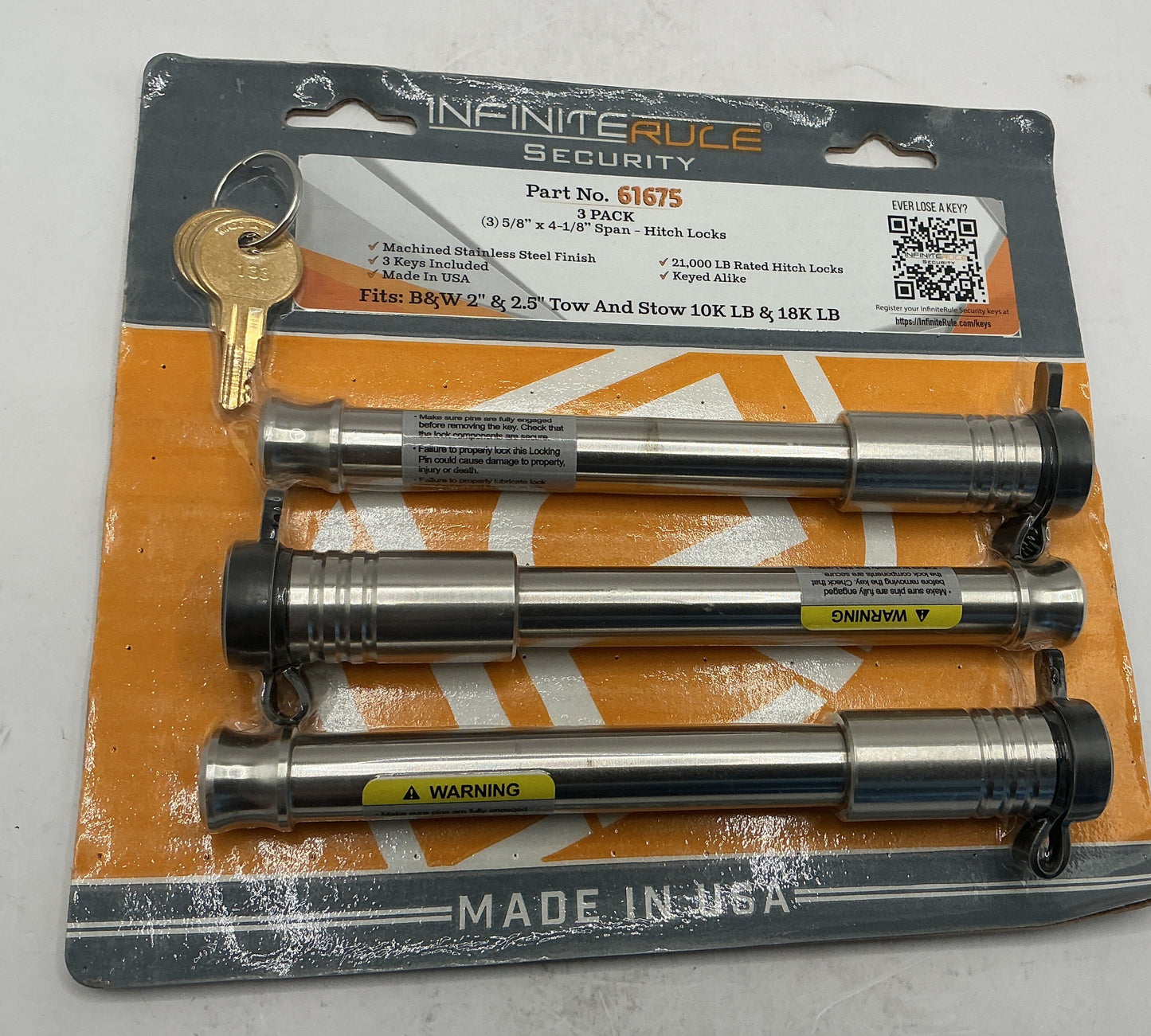 HITCH LOCKS FOR B&W 2" & 2.5" 10K & 18K