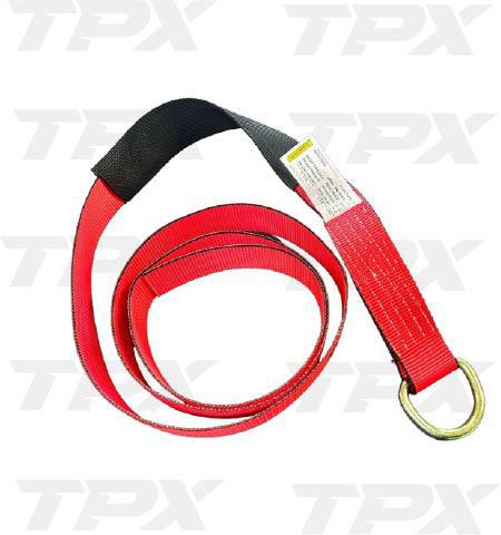 2"x 8' STRAP WITH ROUNDED D-RING W/CORDURA SLEEVE-RED