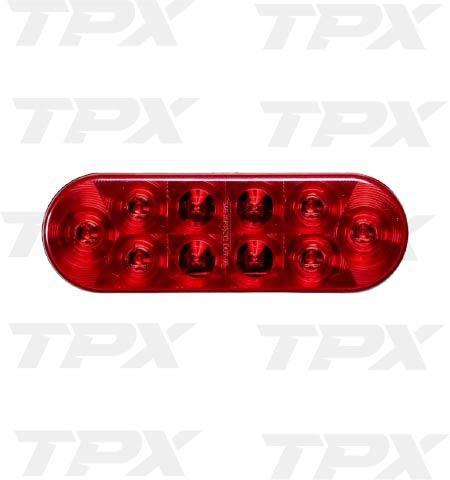 6" OVAL LED LIGHT RED 10D